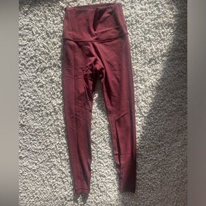 Lululemon high rise wonder train tight 28inch red merlot leggings size 4